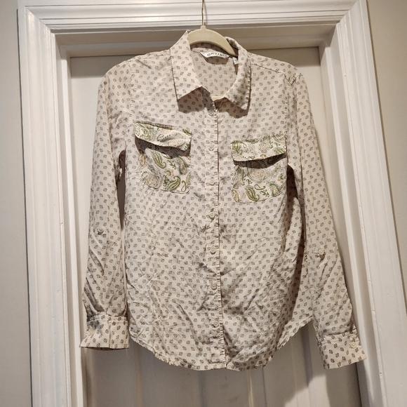 Orvis silk Paisley print mixed pattern button down Womens size Small - Picture 1 of 9